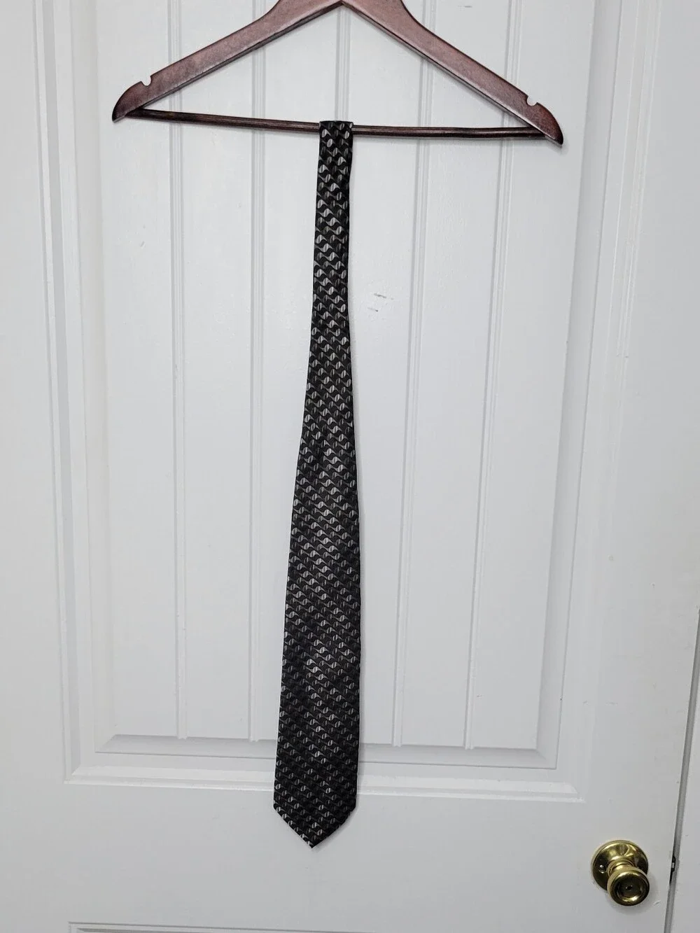 Stafford Black And Gold Geometric Pattern Tie